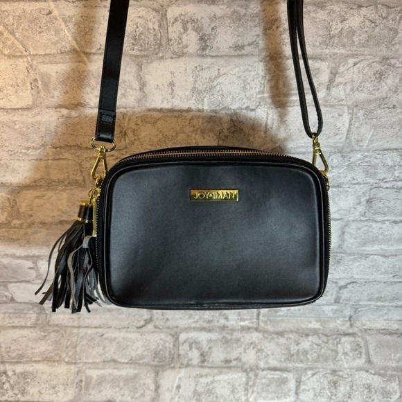 Joy & Iman Black Crossbody Bag with Tassel - Picture 1 of 3